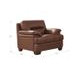Calizor Pecan Leather Upholstered Lounge Chair