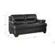 Calizor Black Leather 66" Loveseat
