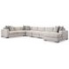 Drew Cream 6 Piece Modular Sectional with RAF Chaise and Pillows