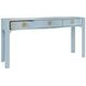 Sabrina Light Blue 60" Glass Top Console Table with 3 Drawers
