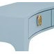 Sabrina Light Blue 60" Glass Top Console Table with 3 Drawers