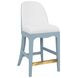 Sadie White and Blue Performance Fabric Counter Height Stool