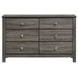 Santino Gray 6 Drawer Dresser