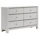 Santino White 6 Drawer Dresser