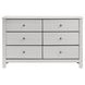Santino White 6 Drawer Dresser