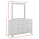 Santino White 6 Drawer Dresser and Rectangular Mirror