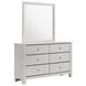 Santino White 6 Drawer Dresser and Rectangular Mirror