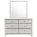 Santino White 6 Drawer Dresser and Rectangular Mirror