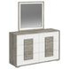 Vega White and Gray 6 Drawer Dresser and Rectangular Mirror