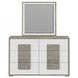 Vega White and Gray 6 Drawer Dresser and Rectangular Mirror