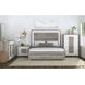 Vega White and Gray King Panel Bed with LED