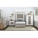 Vega White and Gray Twin Panel Bed with LED