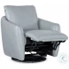 Delaney Light Blue Leather Swivel Chair with Power Footrest
