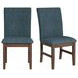 Veronica Denim Blue Upholstered Dining Side Chair Set of 2