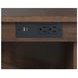 Veronica Walnut and Dark Gray Upholstered 3 Piece Kitchen Island Set with USB Charging