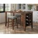 Veronica Walnut and Dark Gray Upholstered 3 Piece Kitchen Island Set with USB Charging