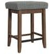 Veronica Walnut and Dark Gray Upholstered 3 Piece Kitchen Island Set with USB Charging