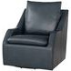 Asher Steamboat Marine Leather Swivel Accent Chair