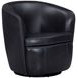 Barolo Vintage Onyx Leather Upholstered Swivel Club Chair