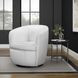 Barolo Snow Italian Leather Swivel Club Chair