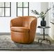 Barolo Vintage Caramel Leather Swivel Club Chair