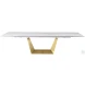 Scarlette Matte White And Brushed Gold Extendable Dining Table