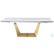 Scarlette Matte White And Brushed Gold Extendable Dining Table