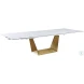 Scarlette Matte White And Brushed Gold Extendable Dining Table