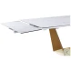 Scarlette Matte White And Brushed Gold Extendable Dining Table