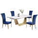 Scarlette Matte White And Brushed Gold Extendable Dining Table