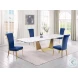 Scarlette Matte White And Brushed Gold Extendable Dining Table