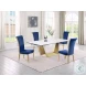 Scarlette Matte White And Brushed Gold Extendable Dining Table