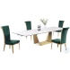 Scarlette Matte White And Brushed Gold Extendable Dining Table