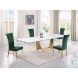 Scarlette Matte White And Brushed Gold Extendable Dining Table