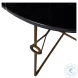 Stefan Black Marble And Textured Stain Brass Black Metal Side Table