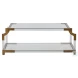 Kensley Tempered Glass and Mountain Brass Coffee Table