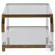 Kensley Tempered Glass and Mountain Brass Coffee Table