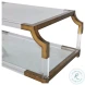 Kensley Tempered Glass and Mountain Brass Coffee Table