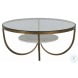 Wilbur Forged Champagne And Ivory Marble Coffee Table