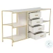 Jeanelle Cerused White And Stained Gold TV Stand
