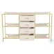 Jeanelle Cerused White And Stained Gold TV Stand