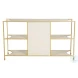 Jeanelle Cerused White And Stained Gold TV Stand