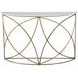 Wayland White Banswara Marble And Antique Aged Brass Console Table