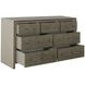 Alford Cerused White and Natural Shagreen 7 Drawer Dresser