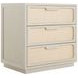 Serini Cerused White and Natural Seagrass 3 Drawer Nightstand