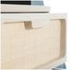 Serini Cerused White and Natural Seagrass 3 Drawer Nightstand