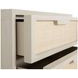 Serini Cerused White and Natural Seagrass 3 Drawer Nightstand