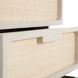 Serini Cerused White and Natural Seagrass 3 Drawer Nightstand
