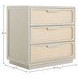 Serini Cerused White and Natural Seagrass 3 Drawer Nightstand