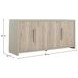 Zacariah Natural Spalted and Cerused White 4 Door Sideboard